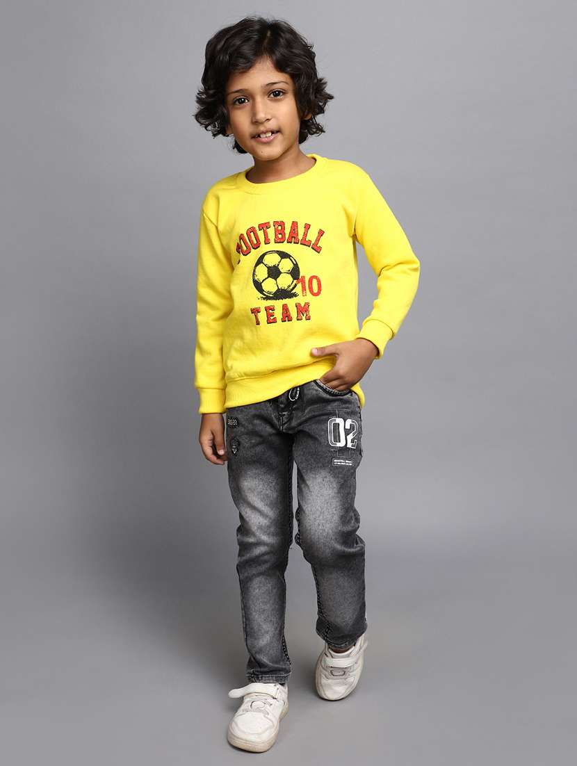 yellow cotton chest print sweatshirt - 20400256 - Standard Image - 3
