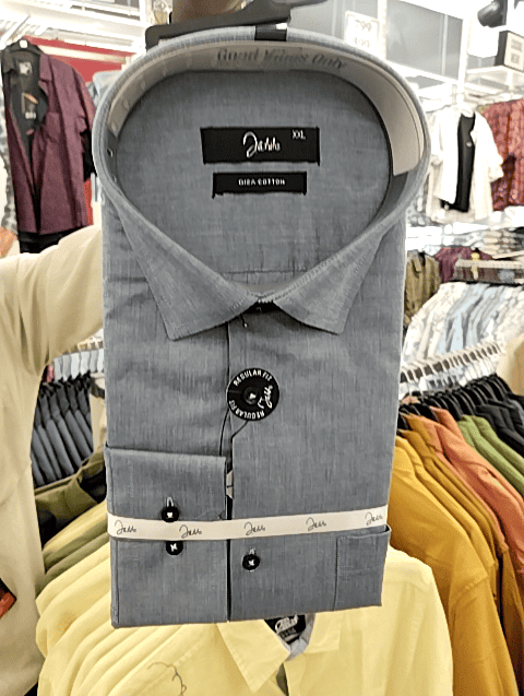blue cotton blend casual shirt - 20402454 -  Standard Image - 0