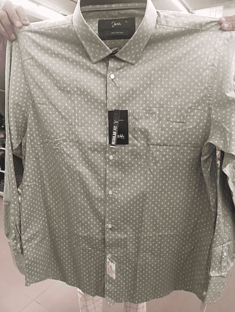 green cotton blend casual shirt - 20403363 - Standard Image - 0