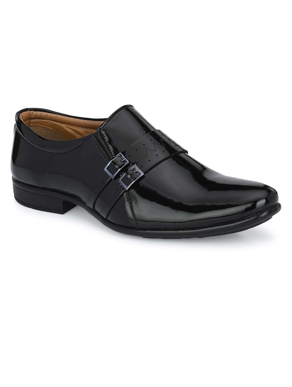 men solid black formal slip on - 20404225 -  Zoom Image - 0