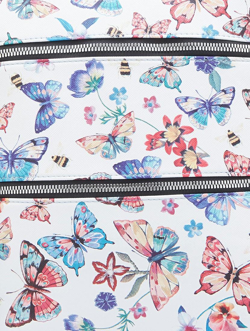 multi color printed leatherette regular backpack - 20405740 - Standard Image - 3