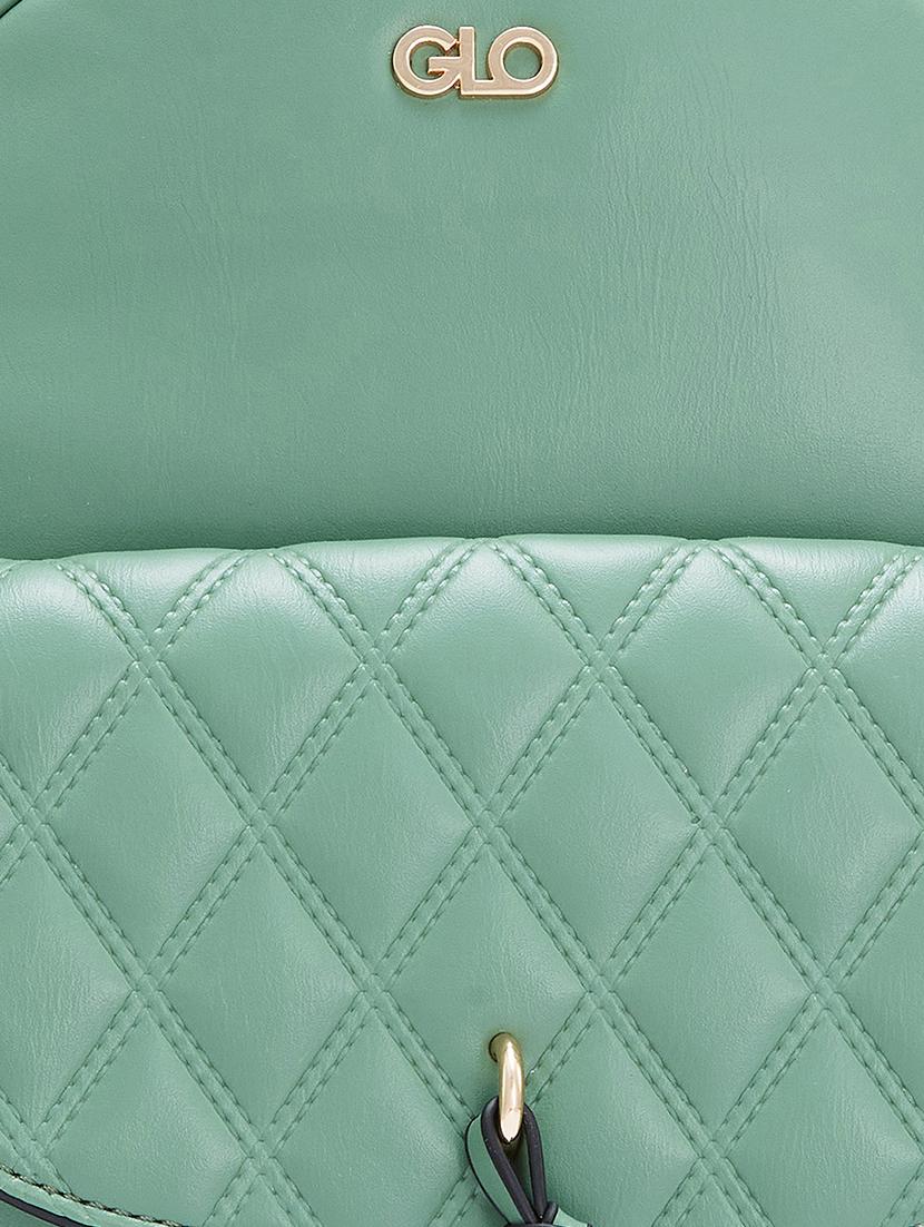 green textured leatherette regular backpack - 20405745 - Standard Image - 3