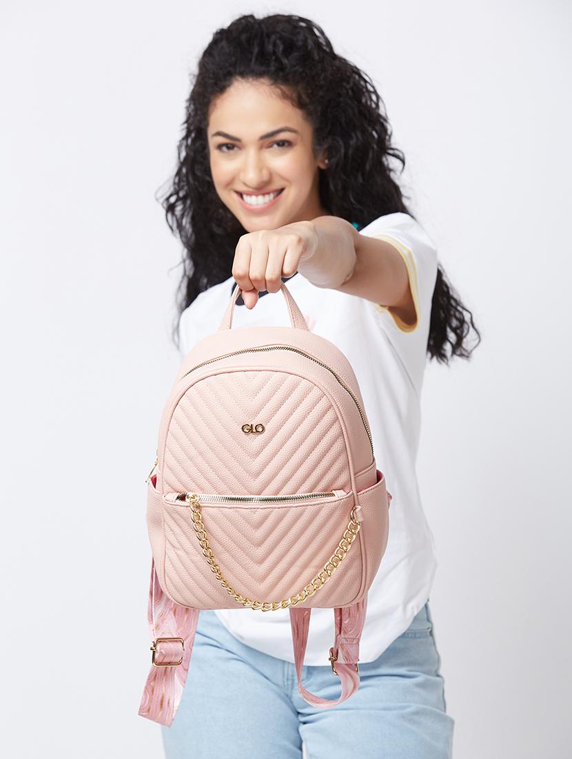 pink leatherette (pu) regular backpack - 20405749 - Standard Image - 5