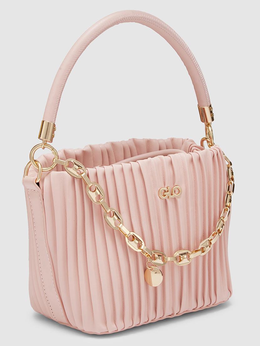 women peach leatherette handbag - 20405798 - Standard Image - 5