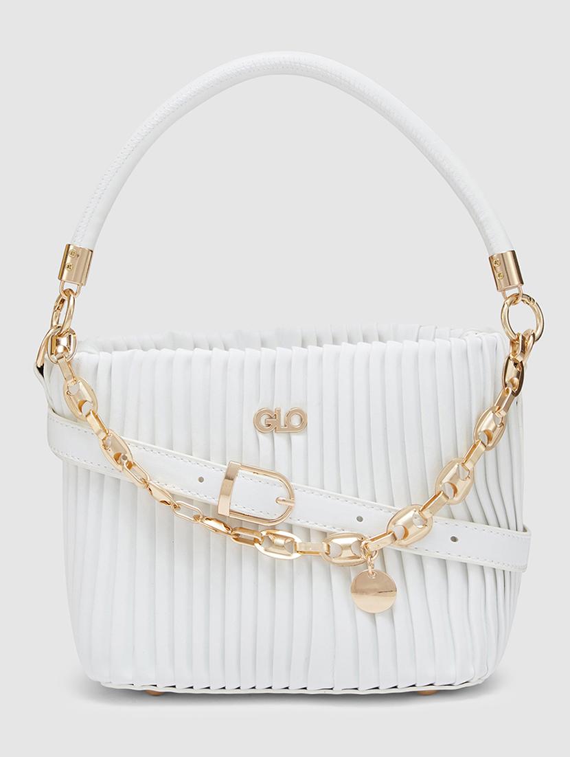 white leatherette regular handbag - 20405799 - Zoom Image - 0