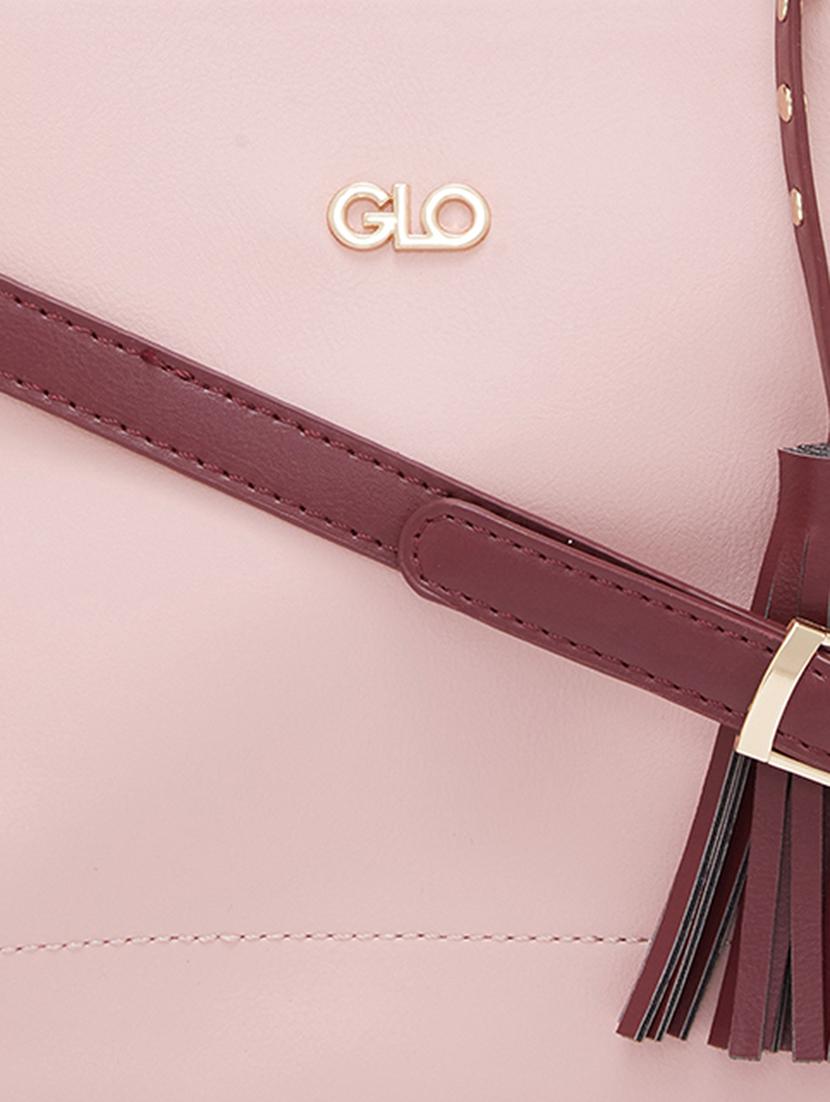 women pink leatherette pu regular handbag - 20405800 - Standard Image - 3