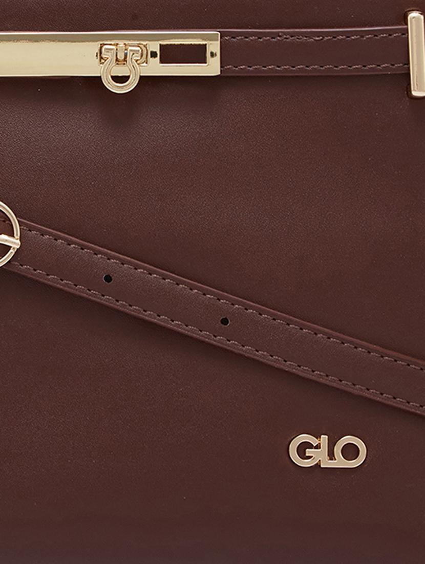 women solid leatherette handbag - 20405802 - Standard Image - 3