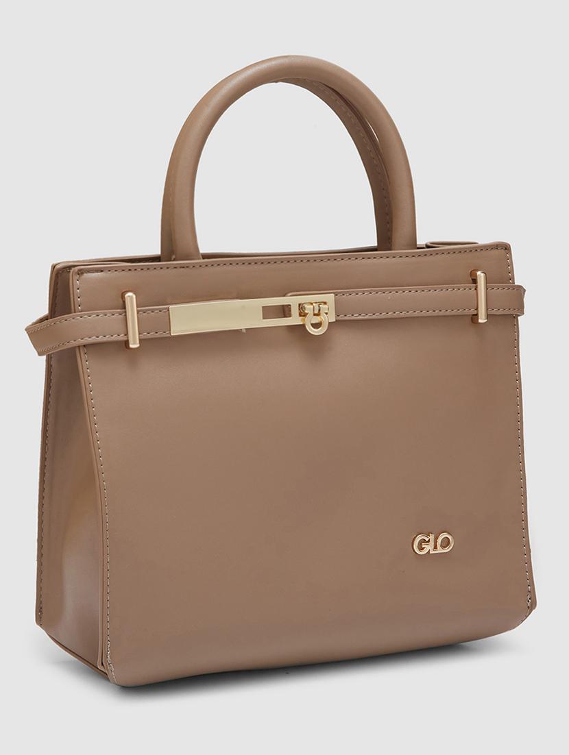 women solid leatherette handbag - 20405803 - Standard Image - 5