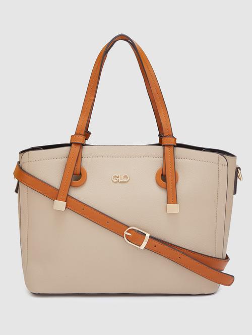 women solid leatherette handbag - 20405805 - Standard Image - 0