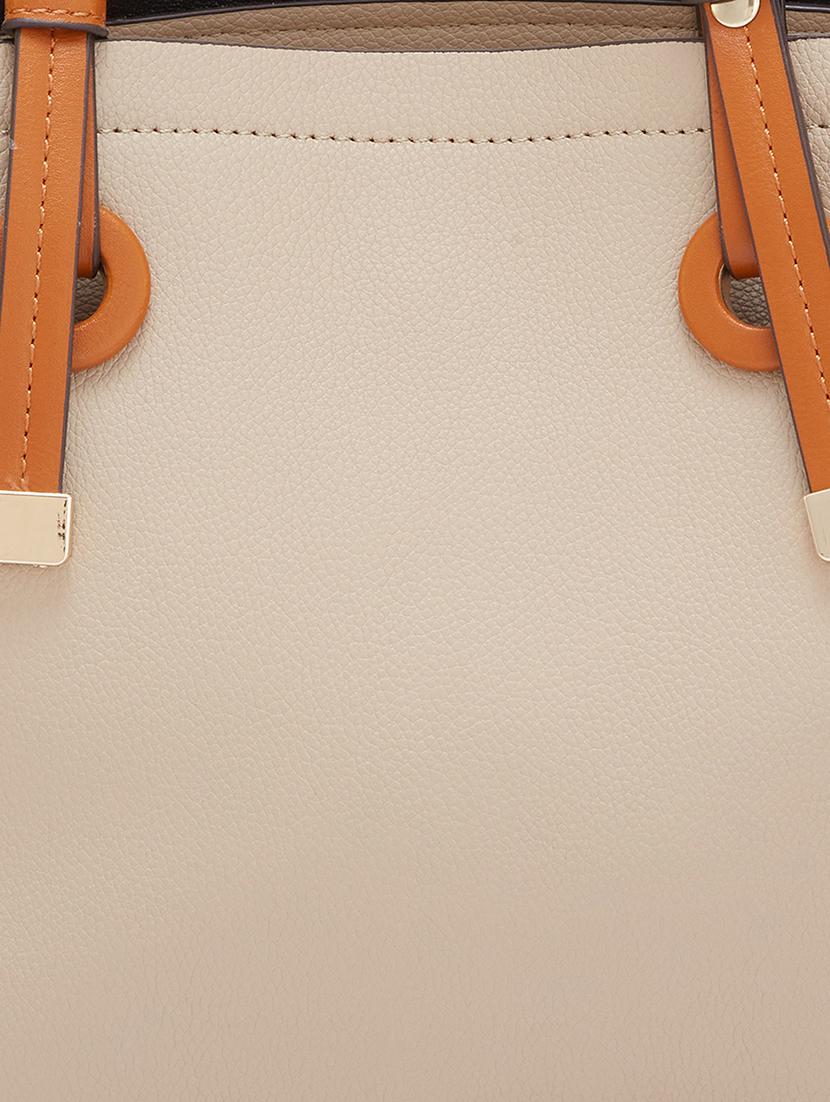 women solid leatherette handbag - 20405805 - Standard Image - 3