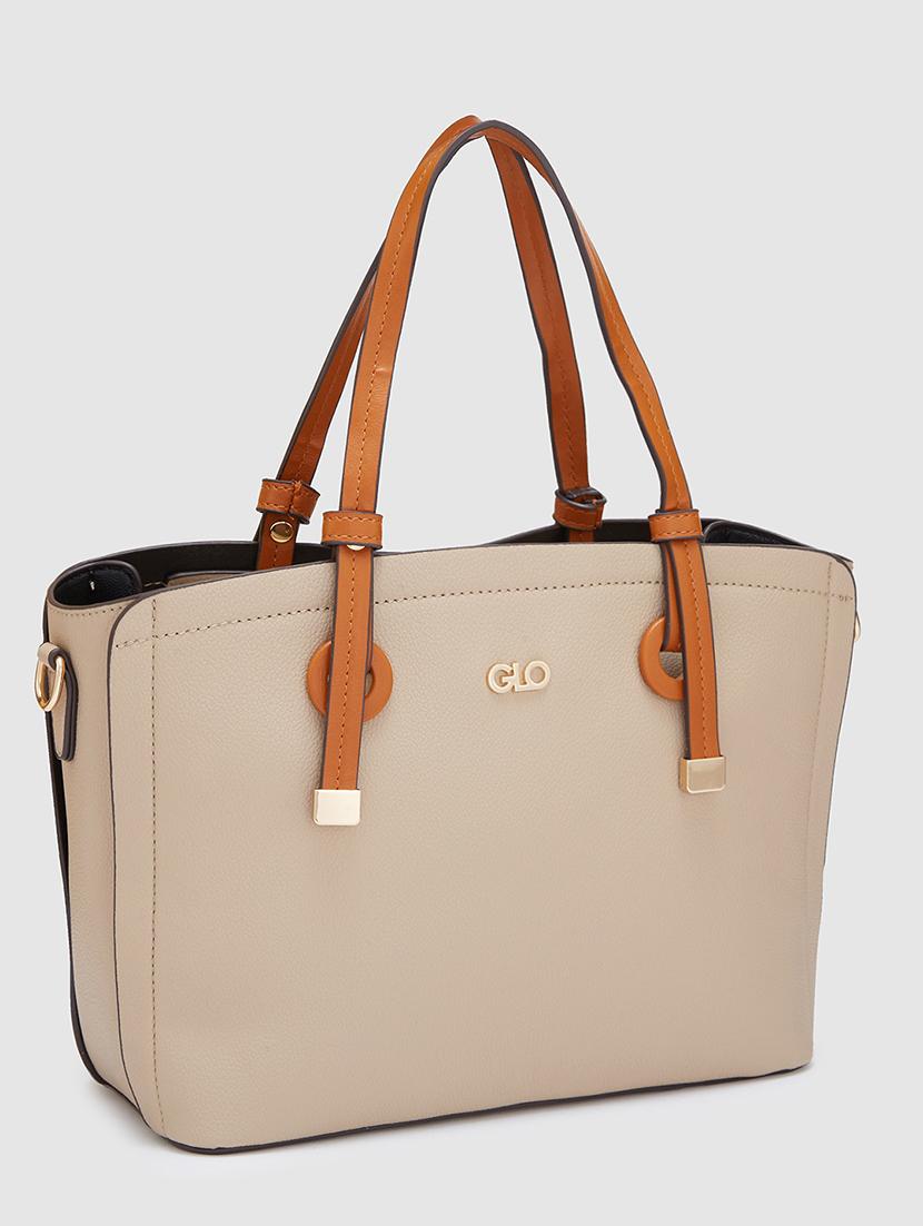 women solid leatherette handbag - 20405805 - Standard Image - 5