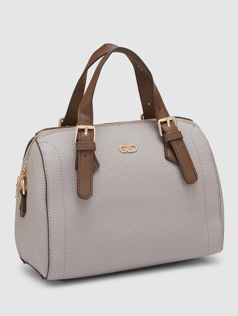 women solid leatherette handbag - 20405807 - Standard Image - 5