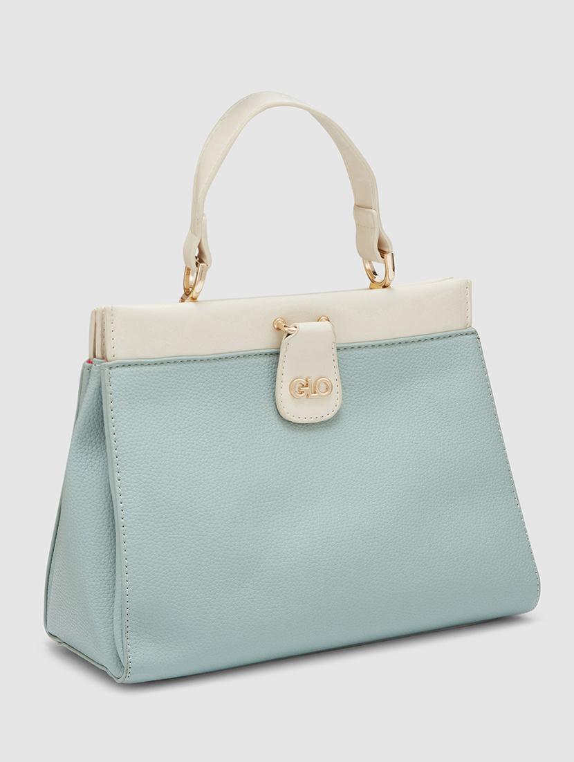 women solid leatherette handbag - 20405808 - Standard Image - 5