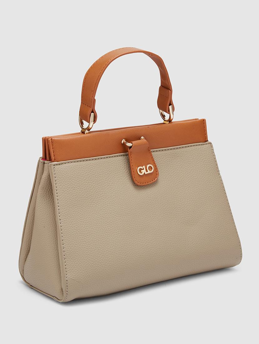 women solid leatherette handbag - 20405809 - Standard Image - 5