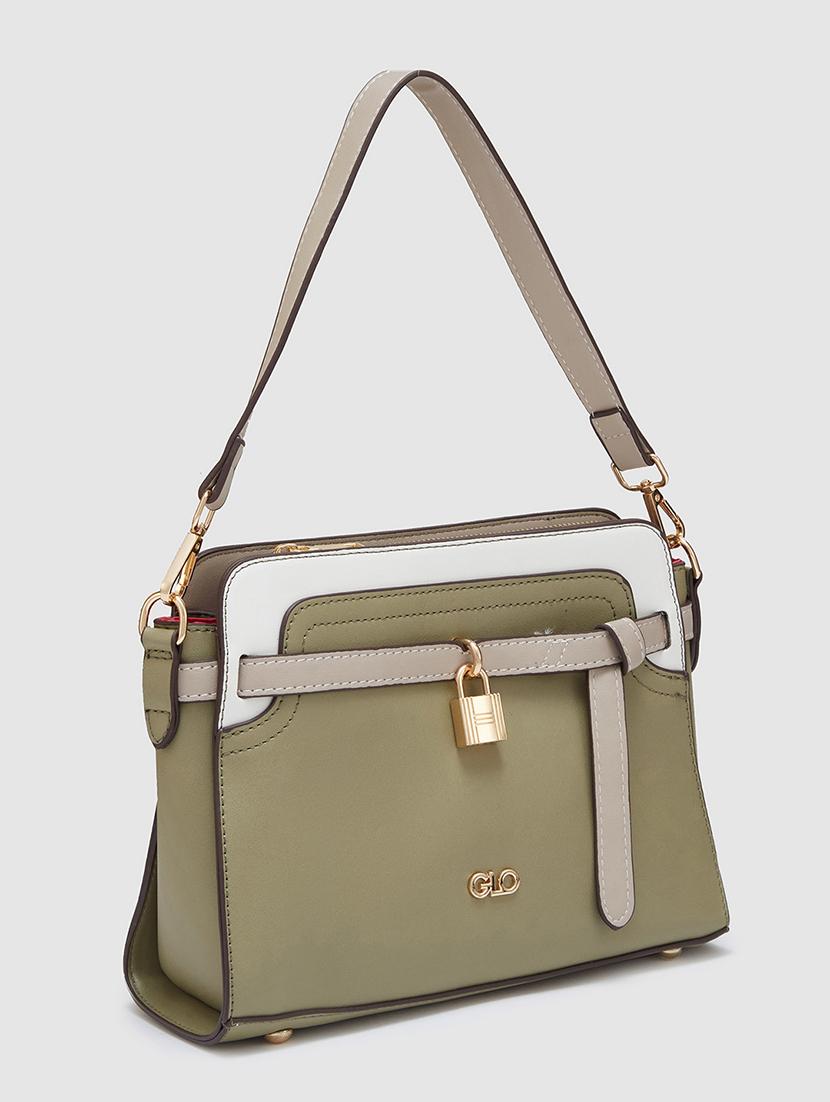 green leatherette (pu) handbag - 20405813 - Standard Image - 5