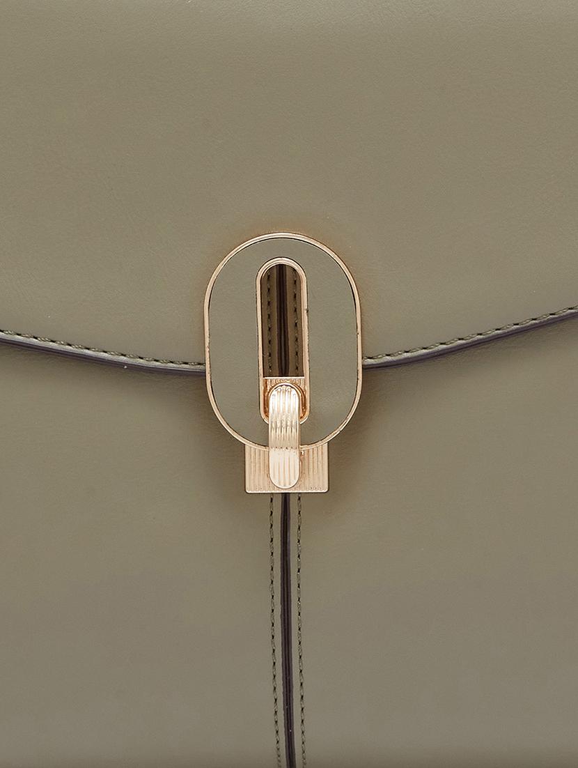 women solid leatherette handbag - 20405814 - Standard Image - 3