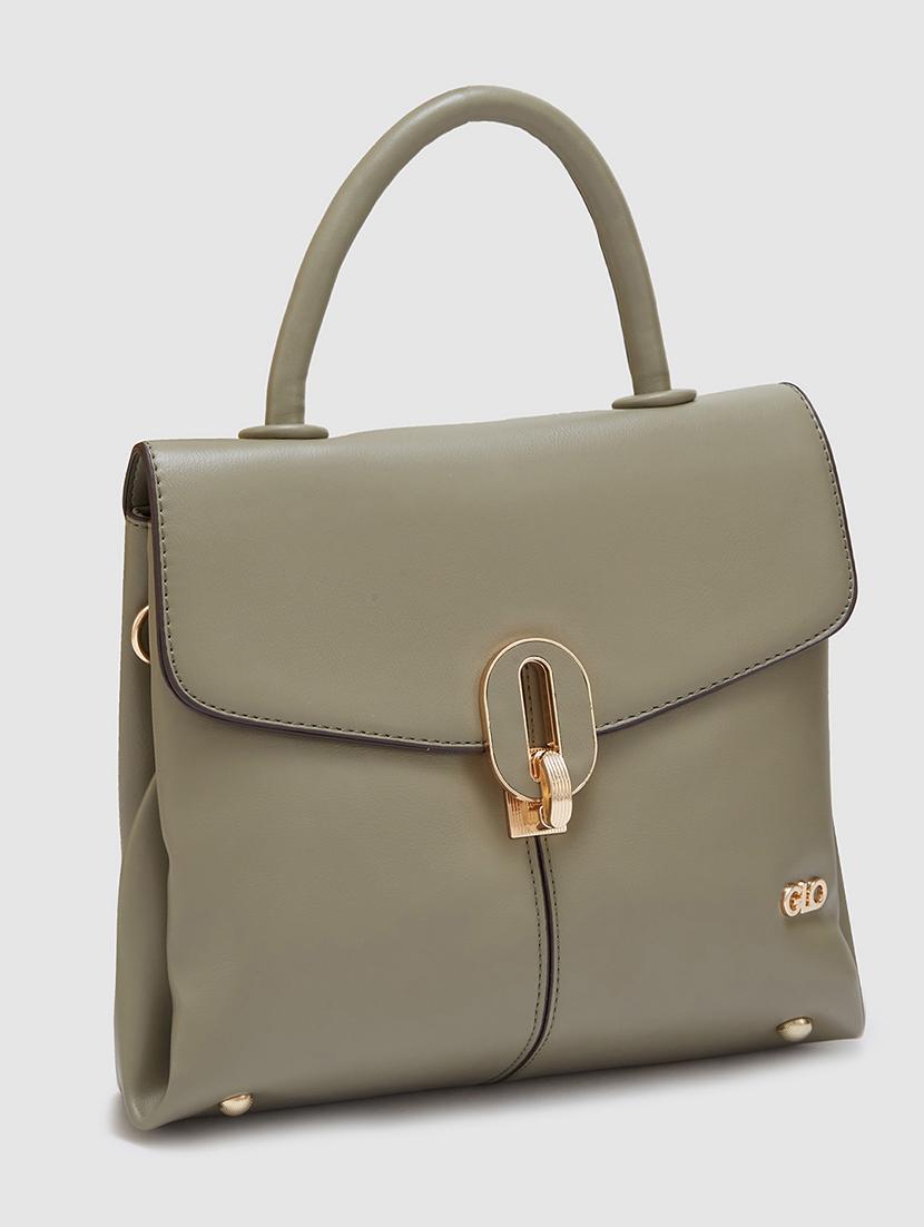 women solid leatherette handbag - 20405814 - Standard Image - 5