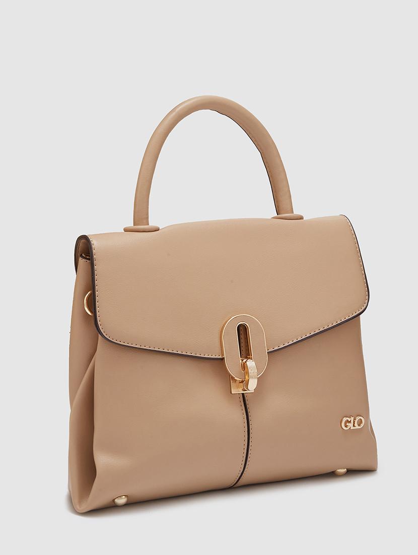 women solid leatherette handbag - 20405815 - Standard Image - 5