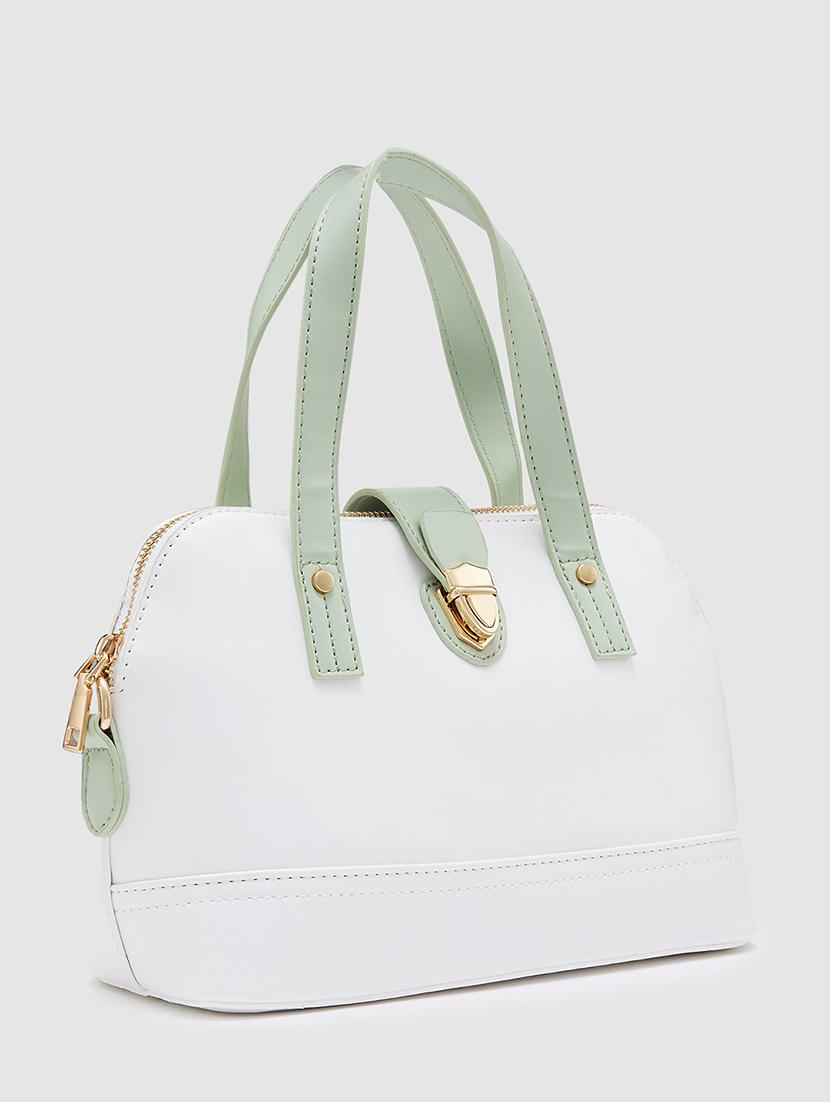 white leatherette (pu) regular handbag - 20405821 - Standard Image - 5