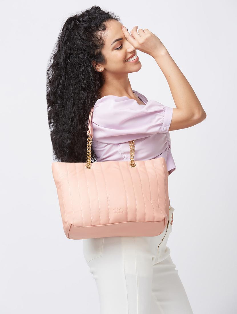 women solid leatherette handbag - 20405833 - Standard Image - 5