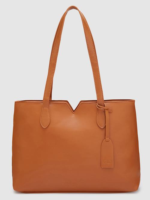women solid leatherette handbag - 20405844 - Standard Image - 0