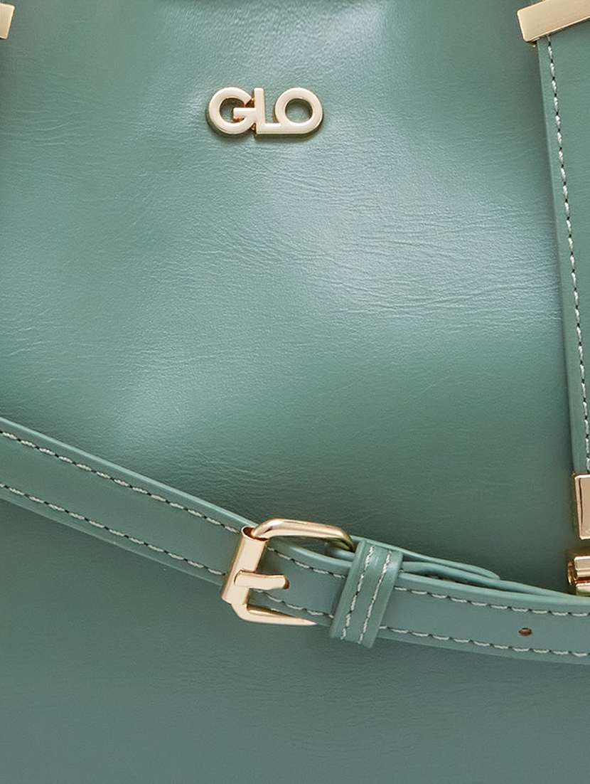 women solid leatherette handbag - 20405856 - Standard Image - 3