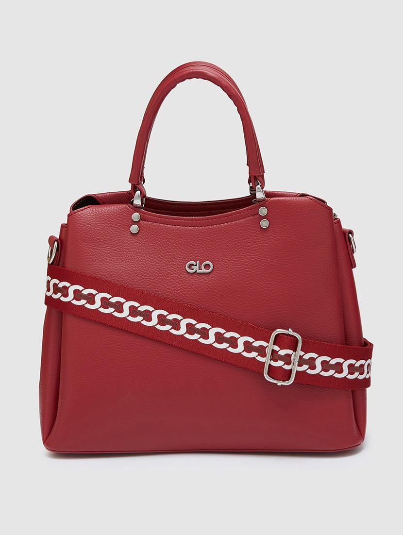 women solid leatherette handbag - 20405861 -  Zoom Image - 0