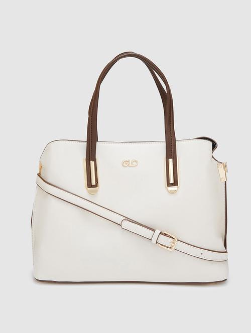 women solid leatherette handbag - 20405864 - Standard Image - 0
