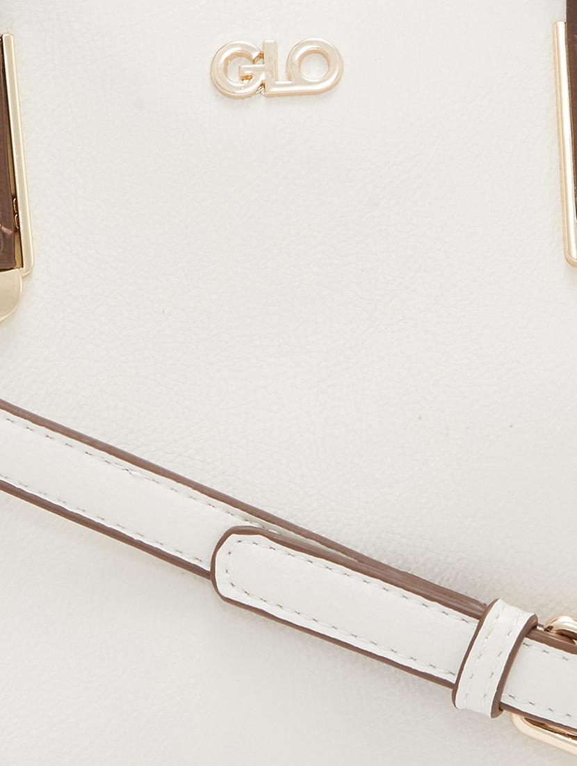 women solid leatherette handbag - 20405864 - Standard Image - 3