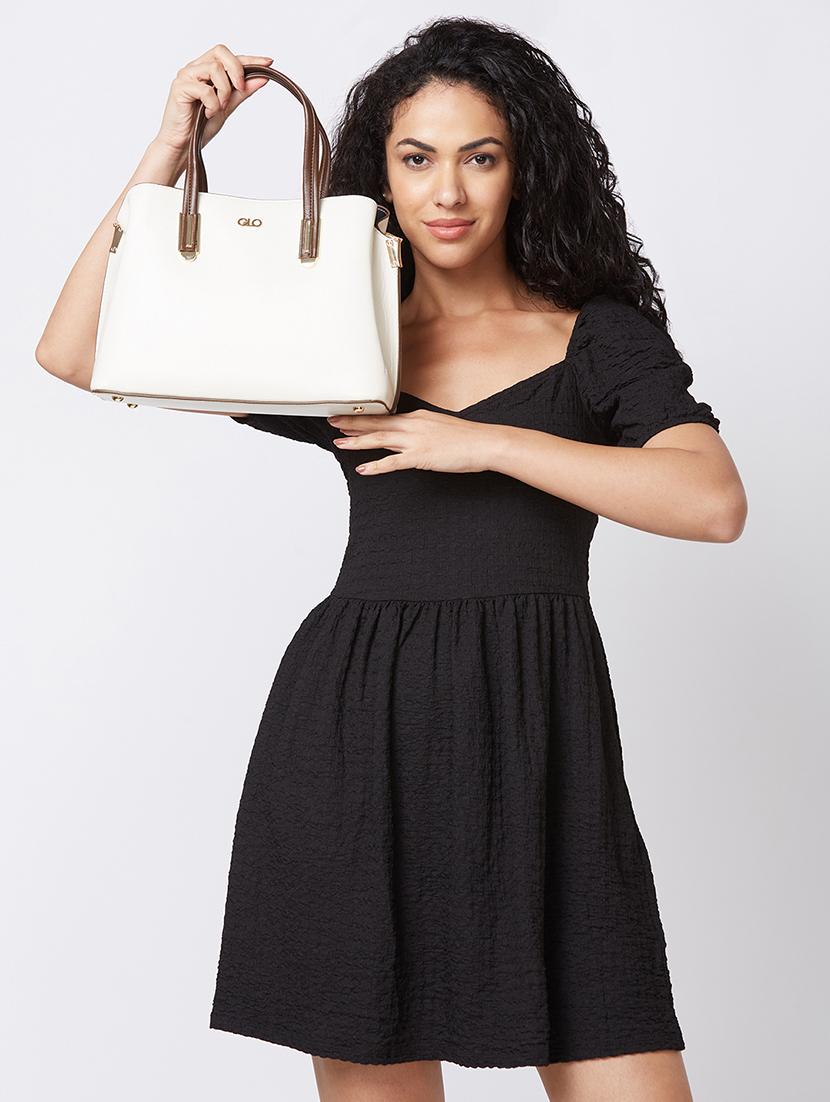 women solid leatherette handbag - 20405864 - Standard Image - 5