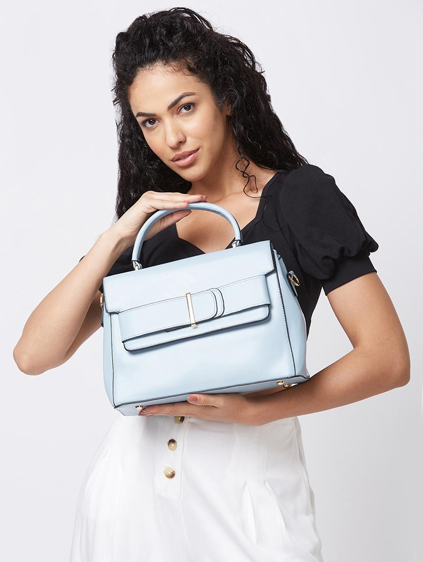 women solid leatherette handbag - 20405867 - Standard Image - 5