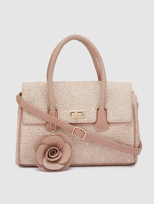 globus women nude textured casual handheld bag - 20405869 - Standard Image - 0