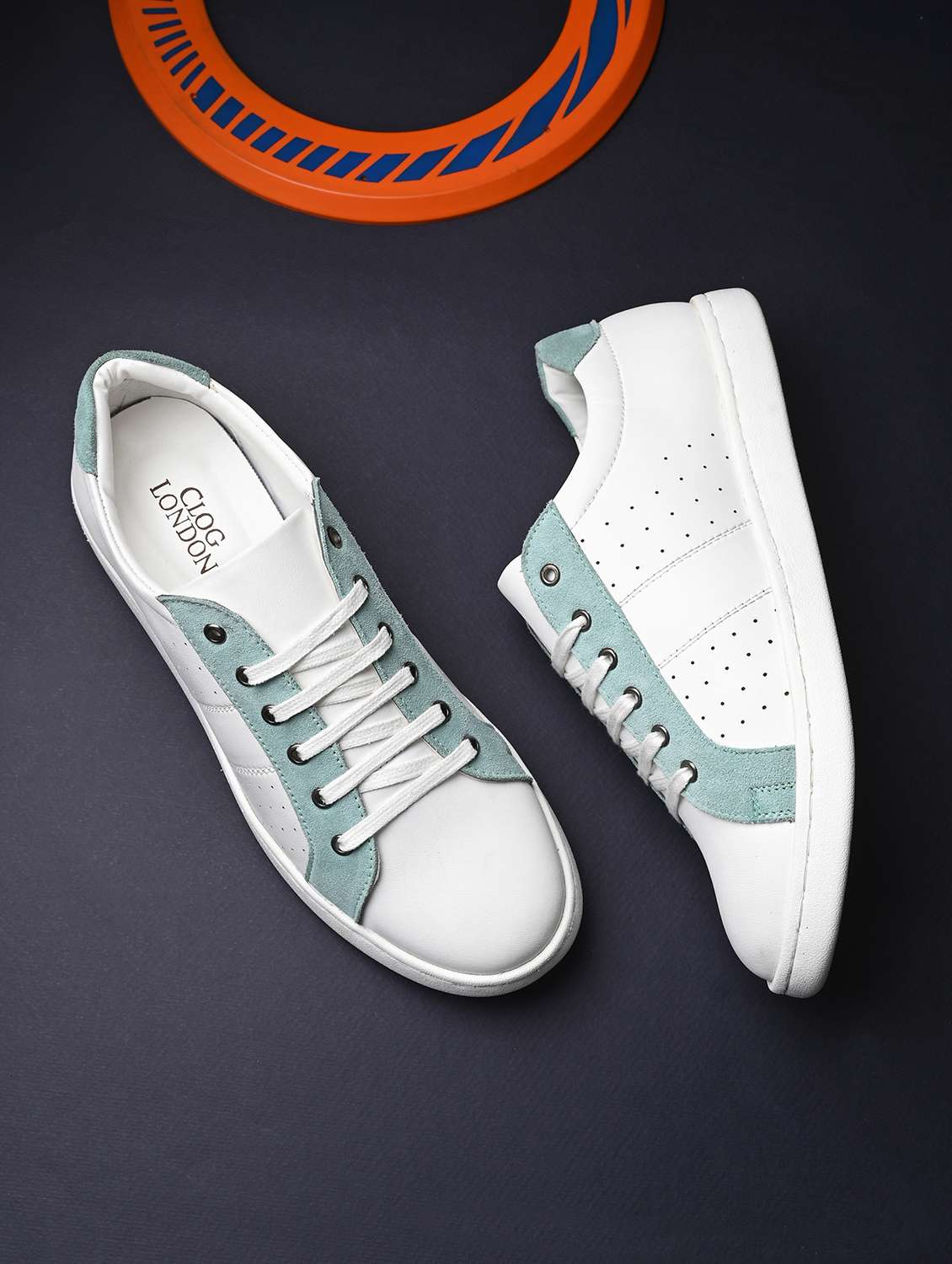 men color block white lace up sneaker