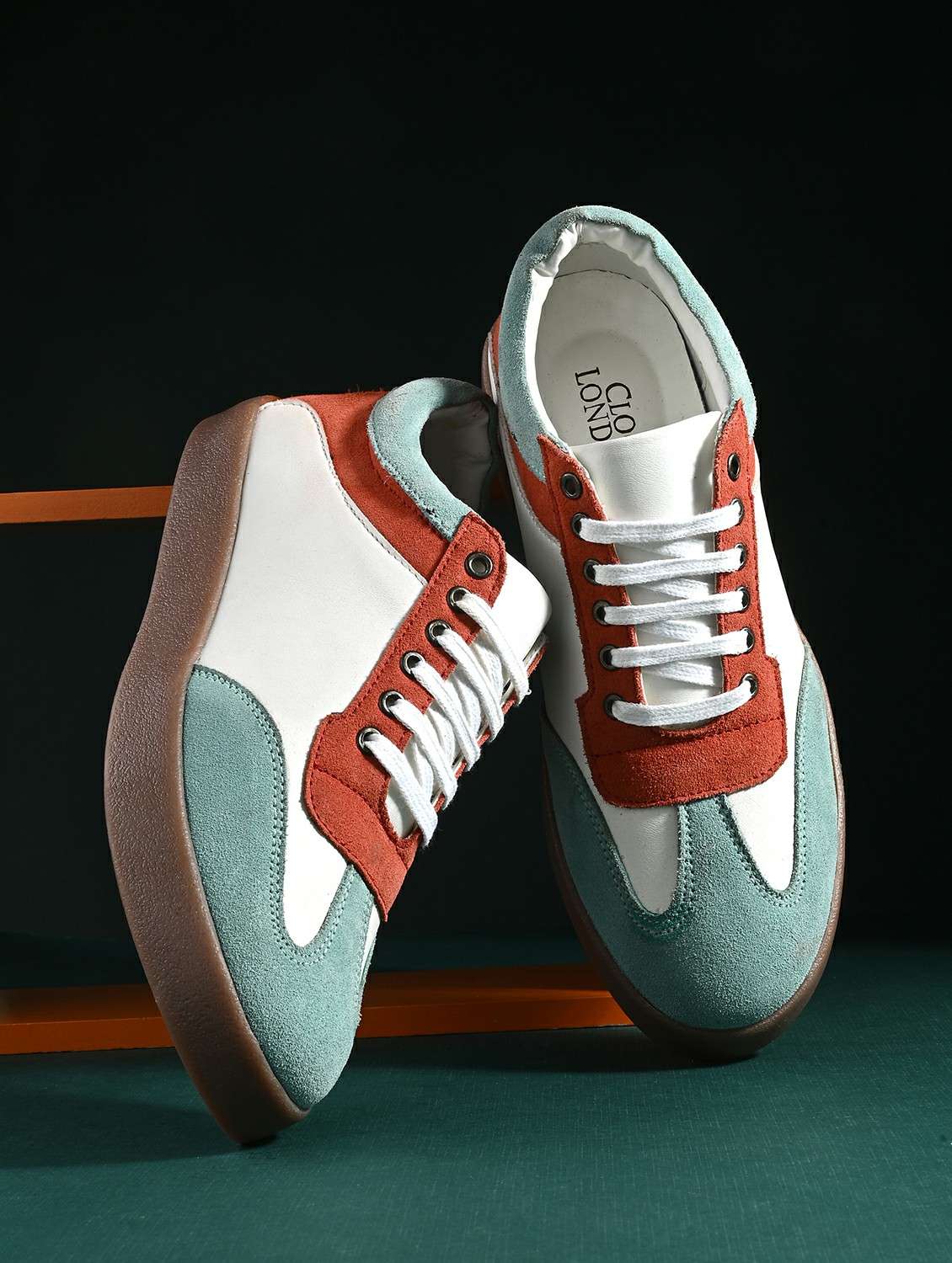 men color block multi colored lace up sneaker