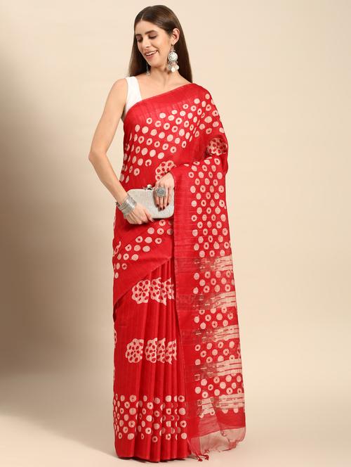 women's bandhani maroon colored saree with blouse - 20405972 - Standard Image - 0