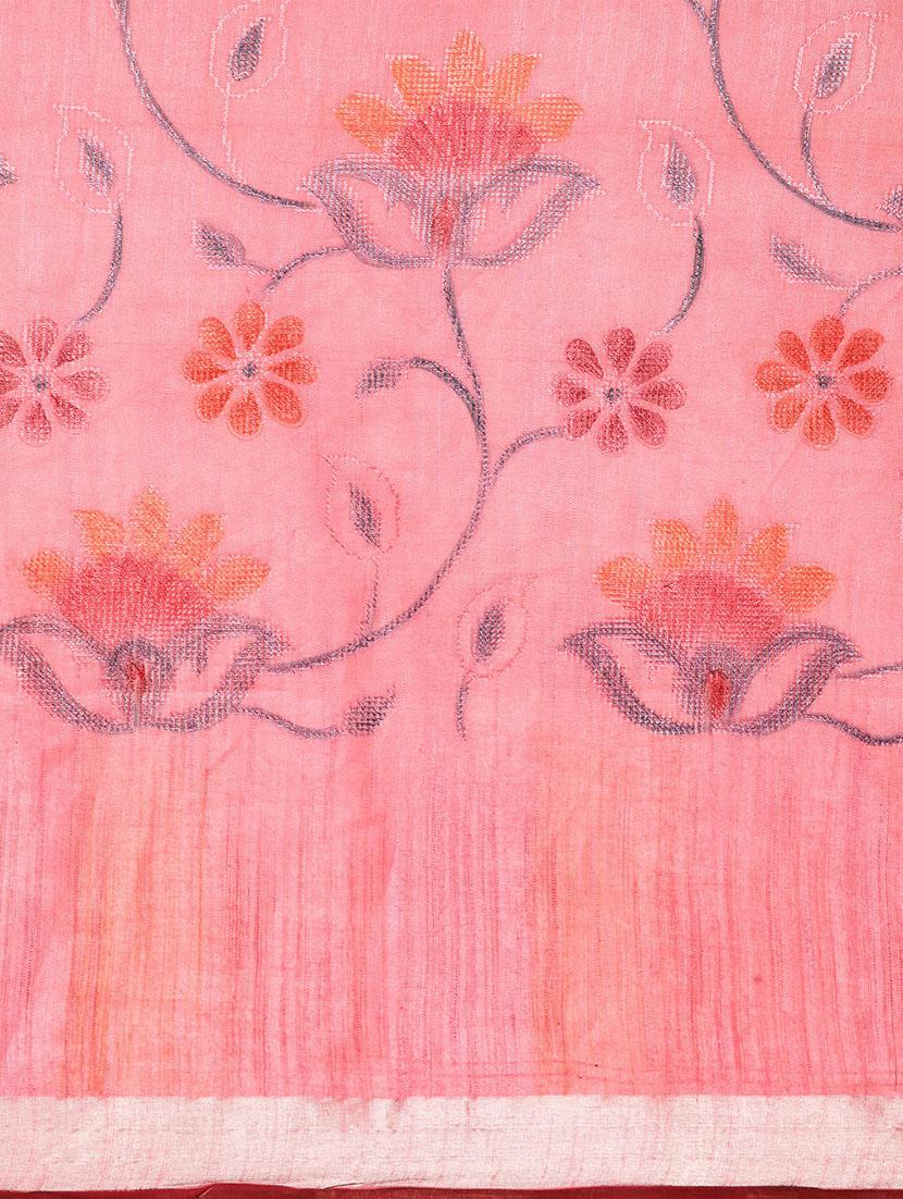 women's self design pink colored saree with blouse - 20405989 - Standard Image - 5