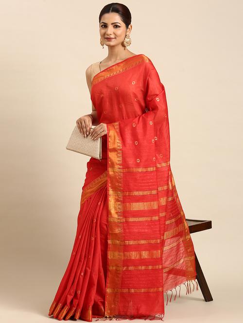 women's self design red colored saree with blouse - 20406032 - Standard Image - 0