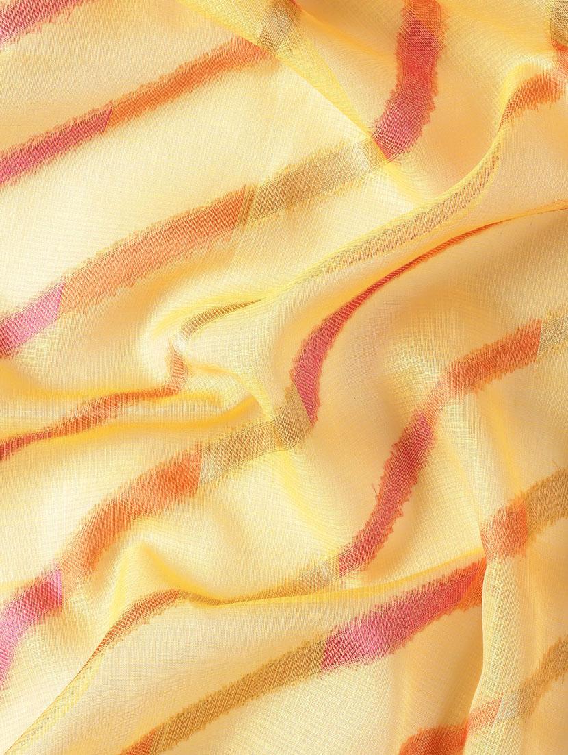 women's stripes yellow colored saree with blouse - 20406060 - Standard Image - 5