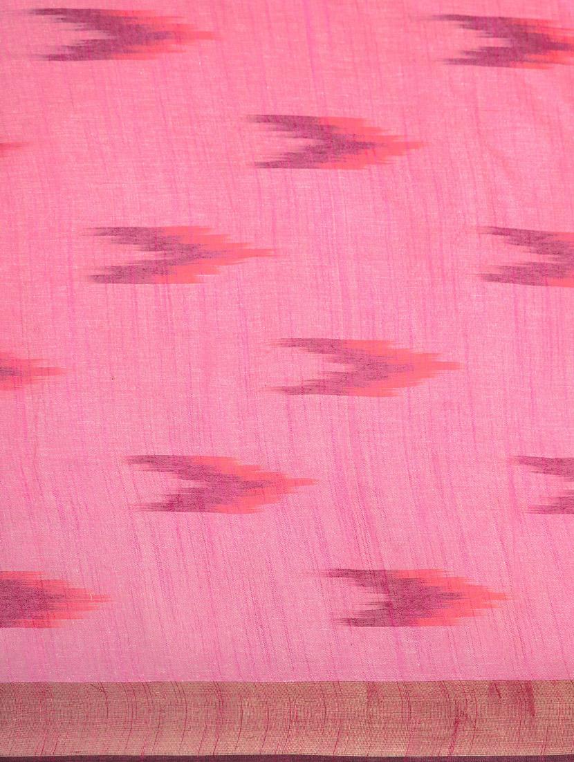 women's ikat pink colored saree with blouse - 20406158 - Standard Image - 5
