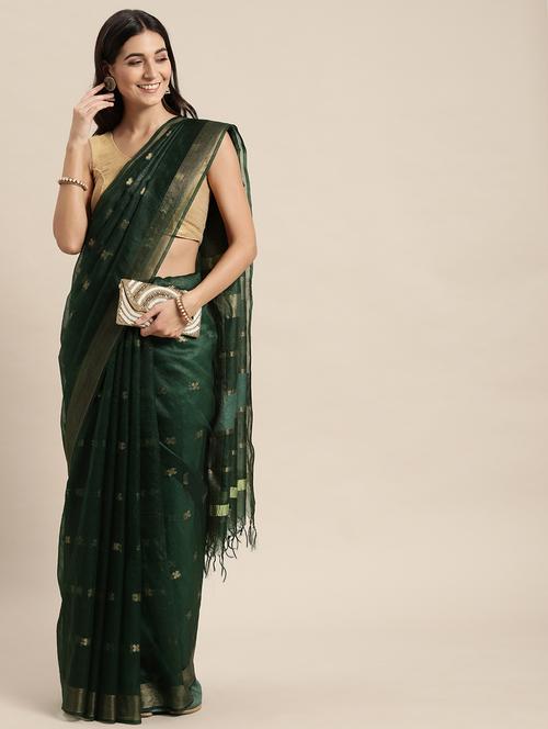 green self design bhagalpuri saree with blouse - 20406209 - Standard Image - 0