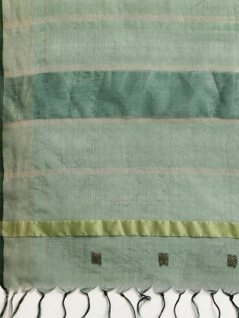 green self design bhagalpuri saree with blouse - 20406209 - Standard Image - 3