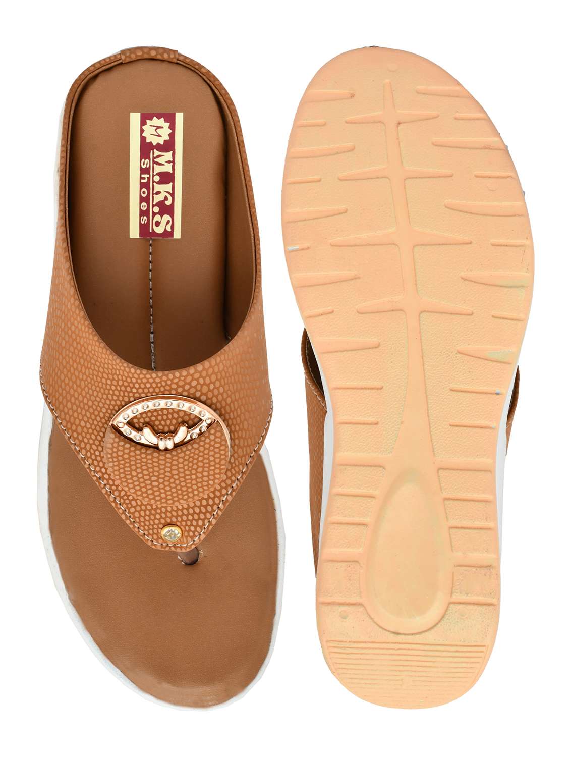 women's beige toe separator wedges - 20406842 -  Standard Image - 3