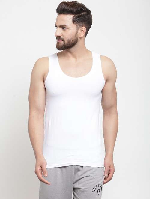 white lyocell elastane vest - 20408646 -  Standard Image - 0