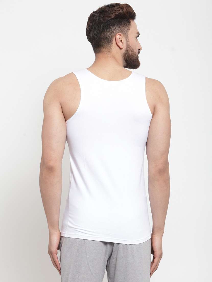 white lyocell elastane vest - 20408646 - Standard Image - 3