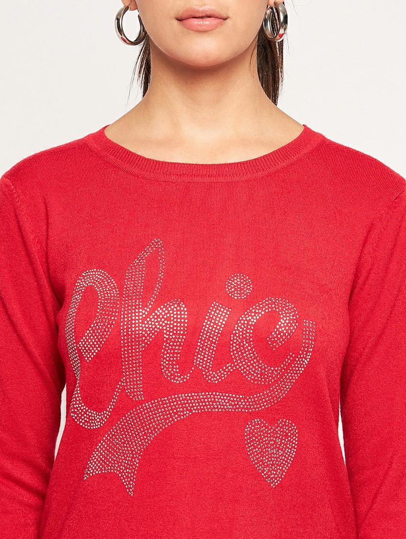 women red wool regular pullover - 20409208 - Standard Image - 5