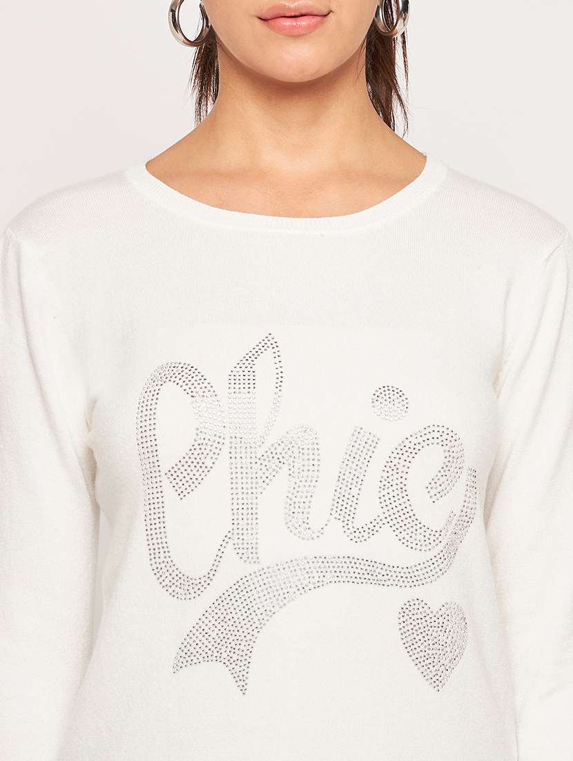 women white wool regular pullover - 20409209 -  Standard Image - 5