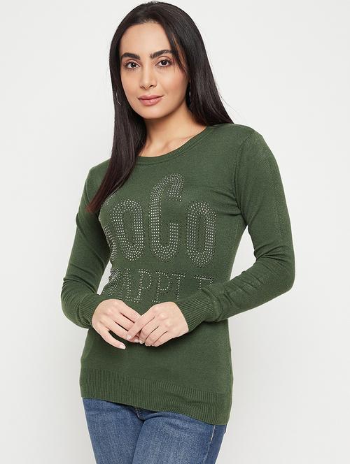women green wool regular pullover - 20409212 -  Standard Image - 0