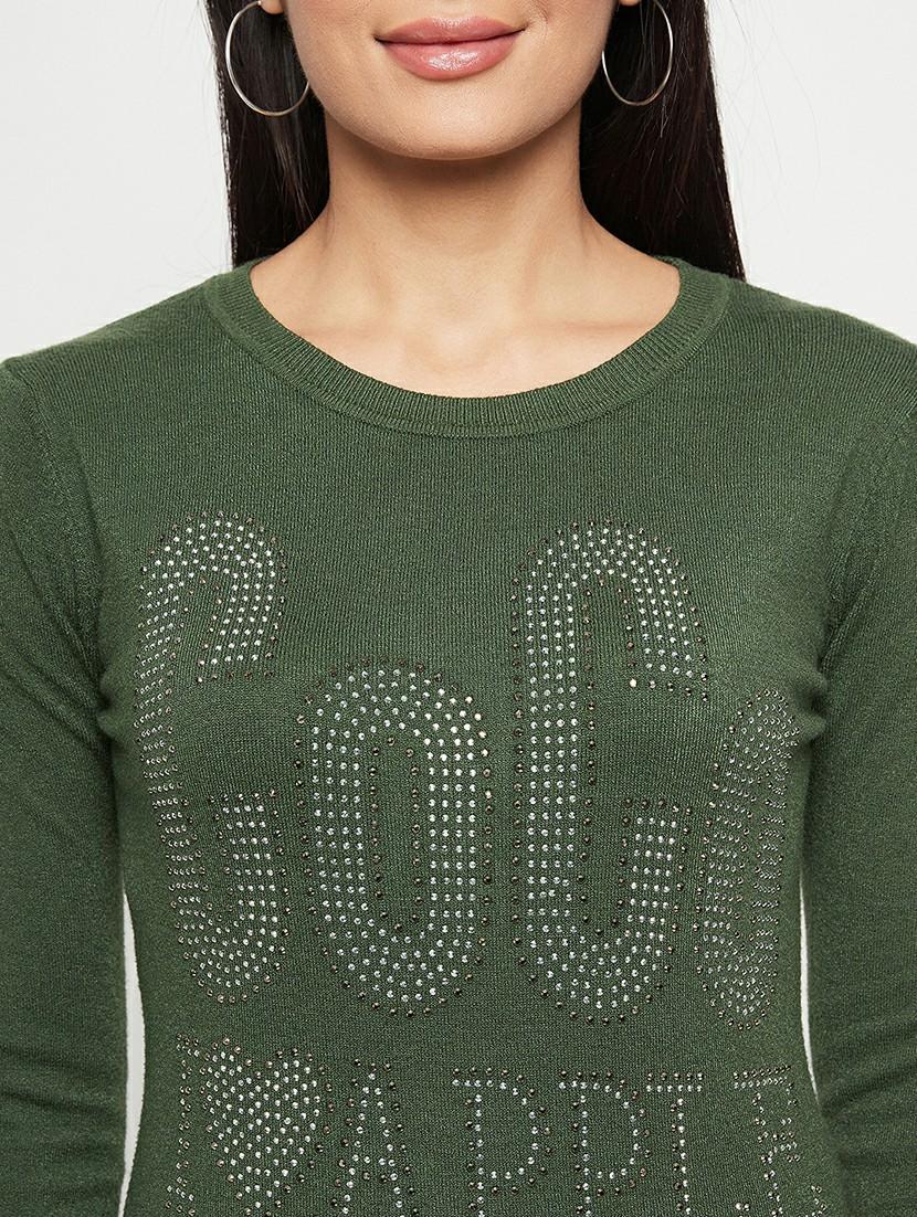 women green wool regular pullover - 20409212 - Standard Image - 5