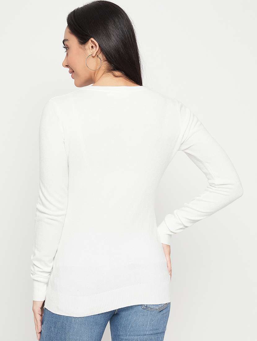 women white wool regular pullover - 20409215 -  Standard Image - 3