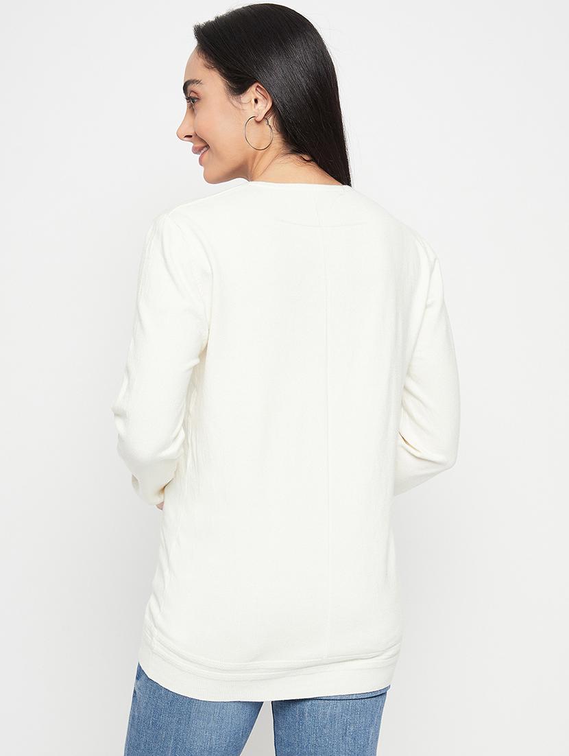 women white wool regular pullover - 20409219 - Standard Image - 3
